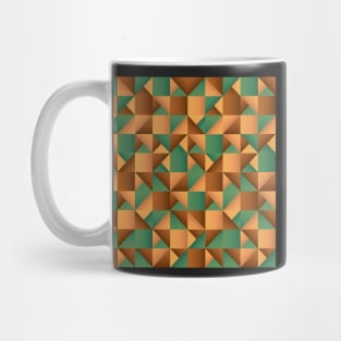 Copper and Green Geometric Pattern Mug